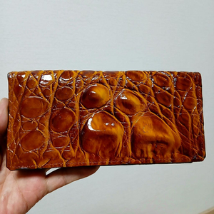 UEGENE LEATHER 악어가죽 장지갑 브라운 이미지