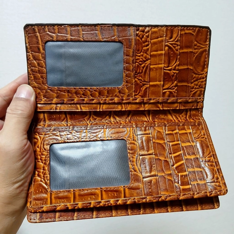 UEGENE LEATHER 악어가죽 장지갑 브라운 이미지
