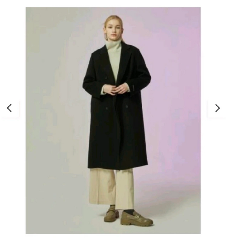 씨씨콜렉트 캐시미어 울혼방 블랙 롱코트 이미지