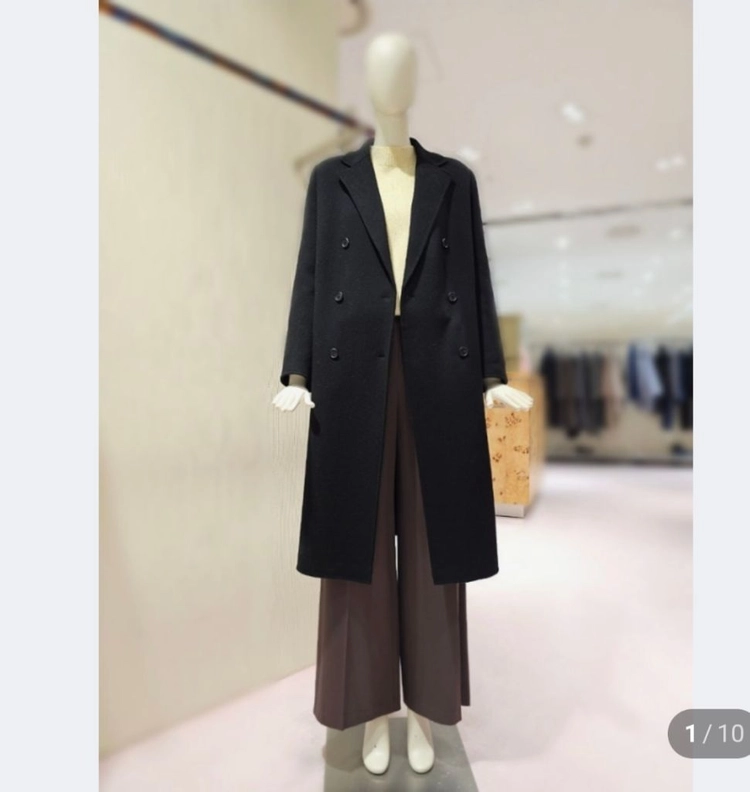 씨씨콜렉트 캐시미어 울혼방 블랙 롱코트 이미지