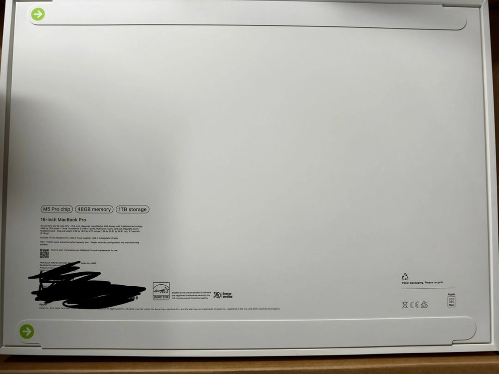 맥북프로 16인치 M5 Pro 1TB48gb 이미지