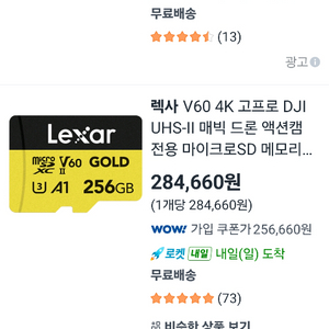 고성능 마이크로SD카드 256GB 렉사 마이크로sd hus2 이미지