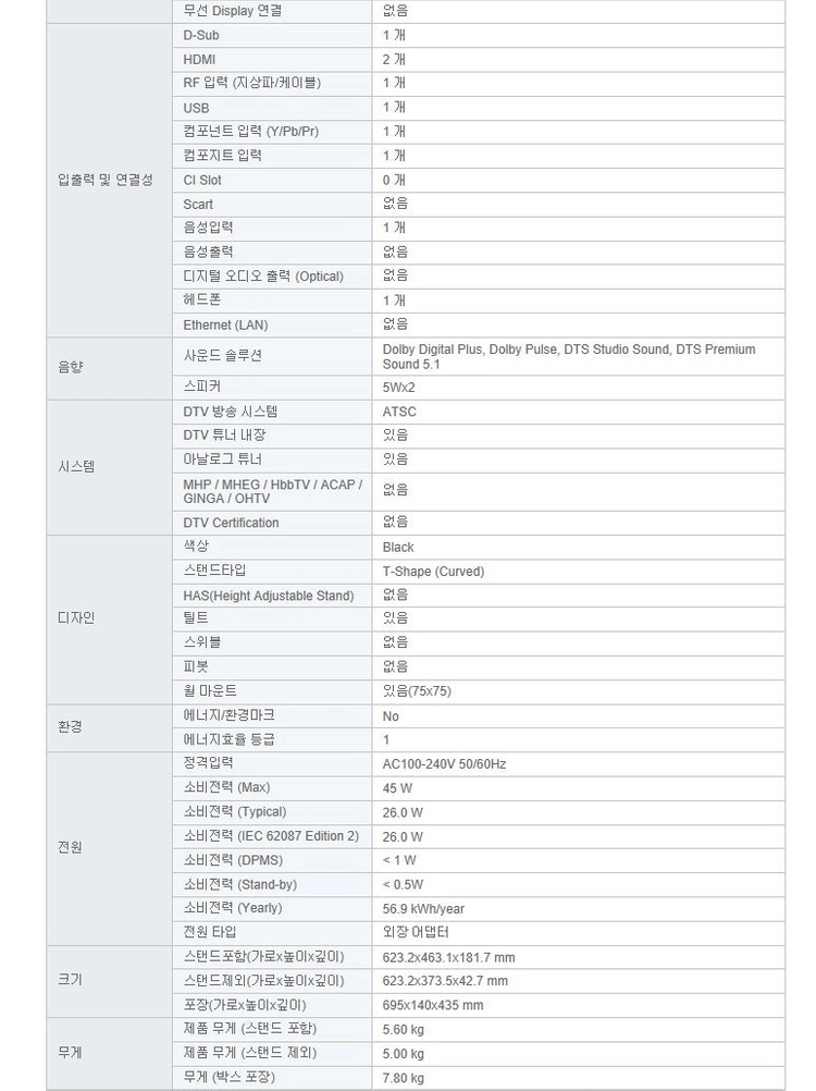 삼성 T27D590CD 27인치 커브드 TV 겸용 와이드 모니터 판매 이미지
