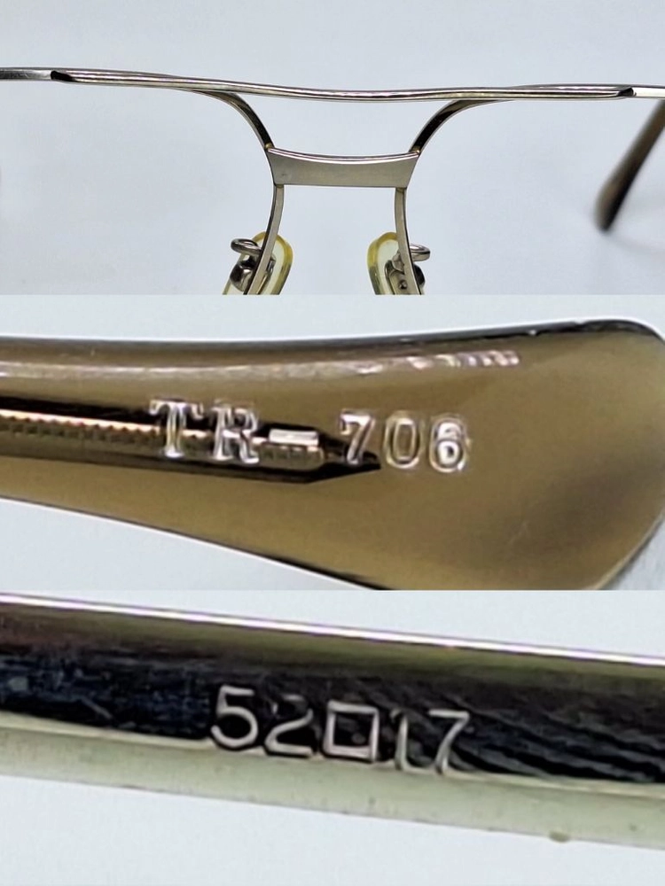 TR-706 안경테 52mm 실버 투브릿지 에비에이터 일본 빈티지 데드스톡 아메카지 레트로 클래식 앤틱 복고 Y2K 이미지