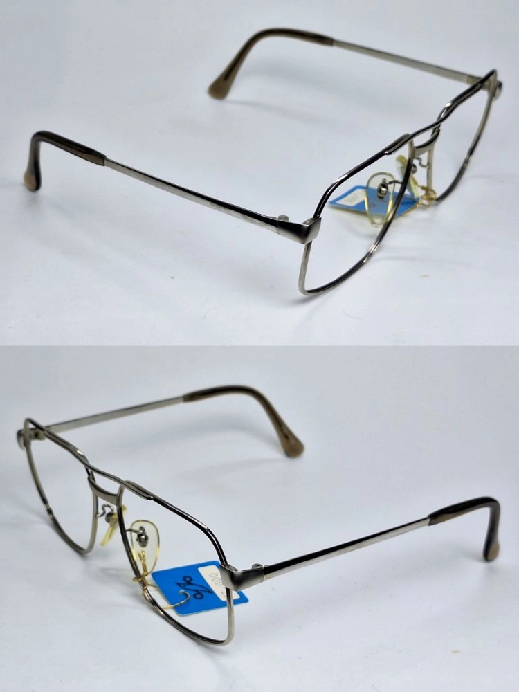 TR-706 안경테 52mm 실버 투브릿지 에비에이터 일본 빈티지 데드스톡 아메카지 레트로 클래식 앤틱 복고 Y2K 이미지