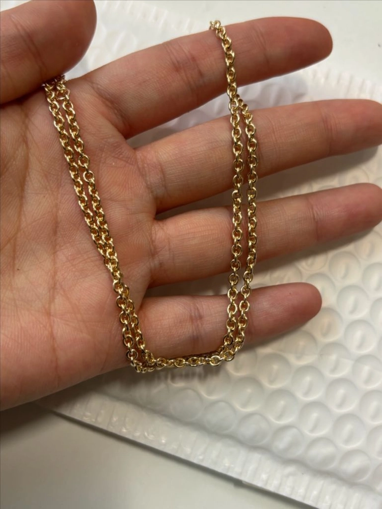 미사용/ 14k 기본체인 45cm 옐로우골드 고방 체인 목걸이 이미지