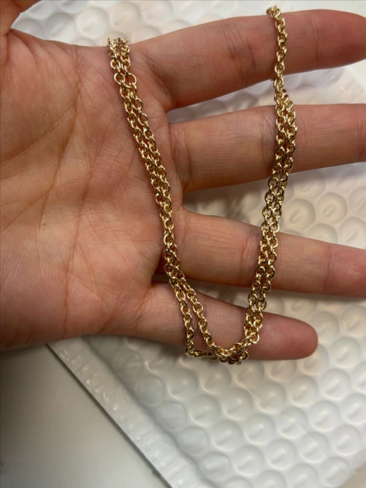 미사용/ 14k 기본체인 45cm 옐로우골드 고방 체인 목걸이 이미지