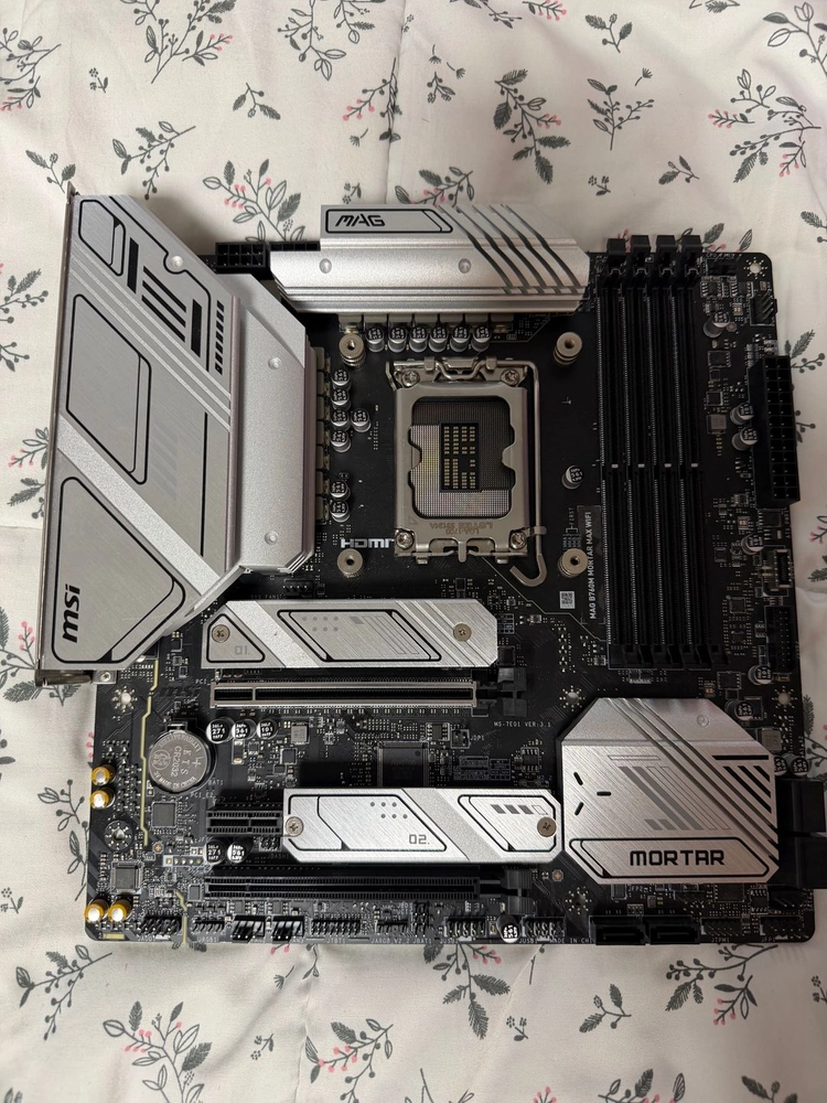 MSI MAG B760M MORTAR MAX WIFI 메인보드 정상작동 이미지