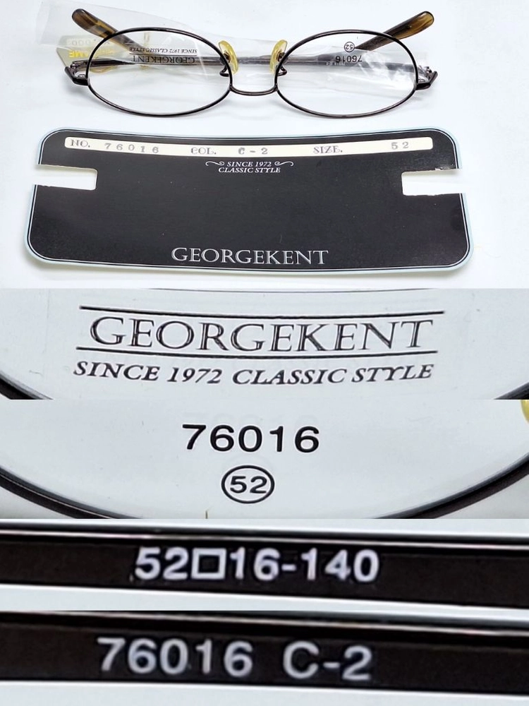 GEORGE KENT 76016 안경테 52mm 블랙 오벌형 긱시크 일본 빈티지 데드스톡 하이엔드 레트로 복고 이미지