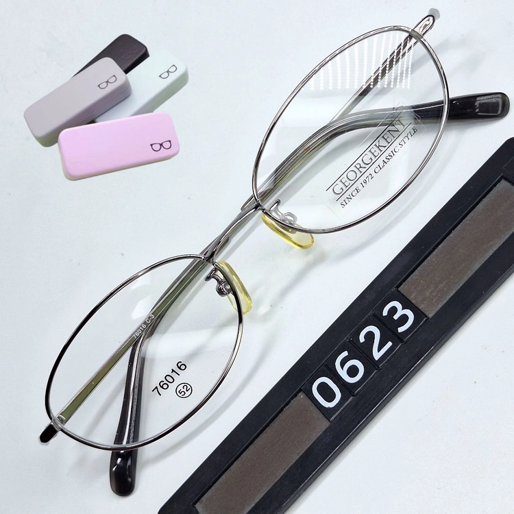 GEORGE KENT 76016 안경테 52mm 실버 오벌형 긱시크 일본 빈티지 데드스톡 하이엔드 레트로 복고 이미지