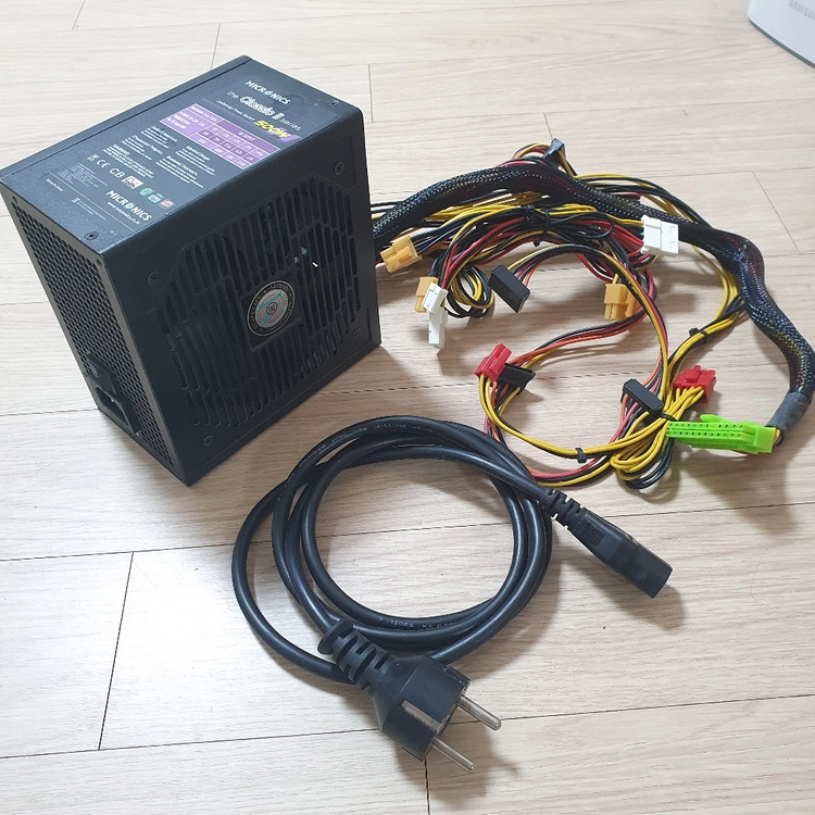 잘작동 마이크로닉스 500W 파워 ATX 파워서플라이 게임 PC파워 이미지