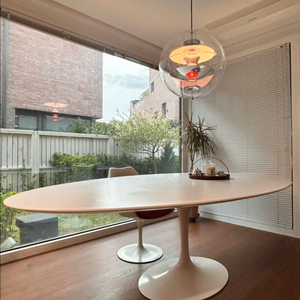 놀 knoll 사리넨 오발 테이블 화이트 라미네이트 244x137cm 이미지