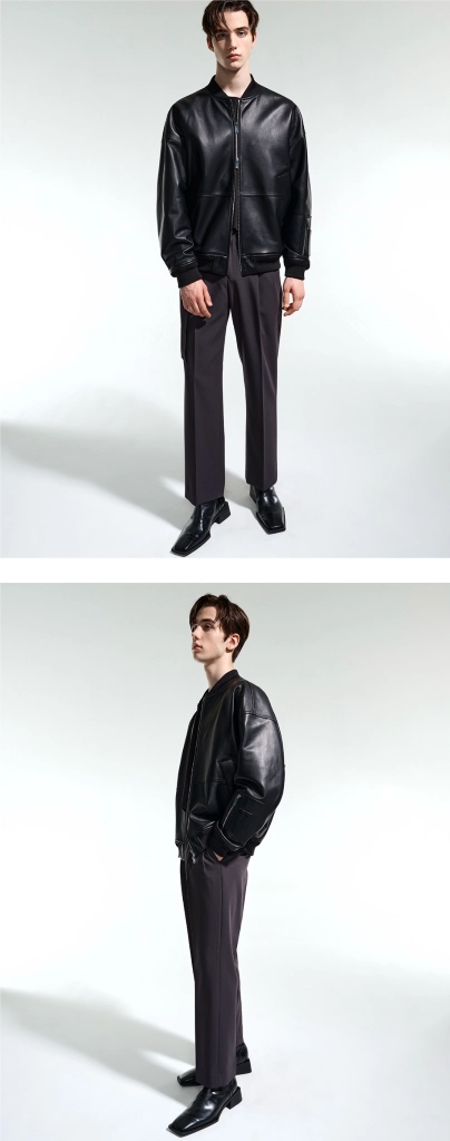 가죽 자켓 , TNGT, MA-1 jumper , BLACKOVER FIT ITALY LAMBSKIN LEATHER 이미지