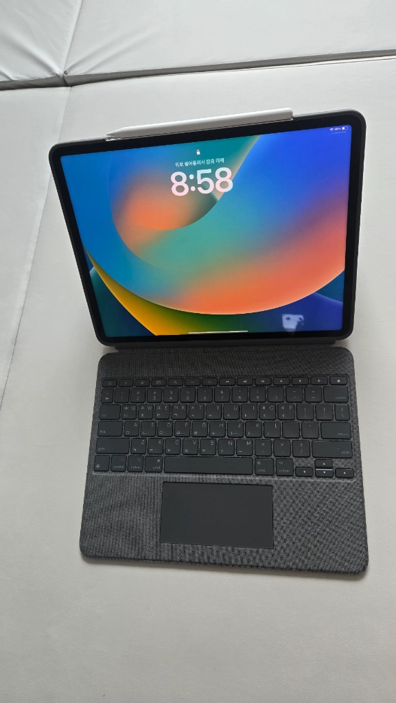 Apple iPad Pro 12.9인치 6세대 128GB, 애플펜슬 2세대, 로지텍 콤보터치 일괄판매 이미지