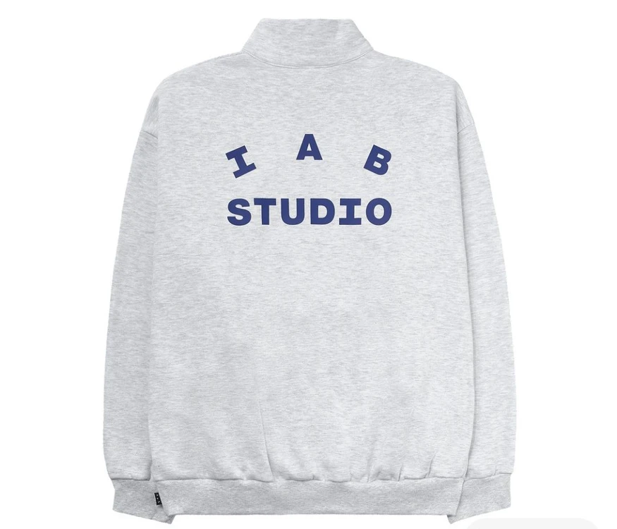 L, XL) 아이앱 스튜디오 하프 집 풀오버 라이트 그레이 이미지