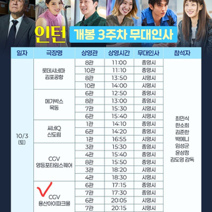 인턴 무대인사 CGV 용산 A열 10/3 이미지