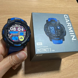 가민 인스팅트 3 45mm 아몰레드 슈퍼노바 볼트블루 블랙 멀티스포츠 GPS스마트워치 이미지