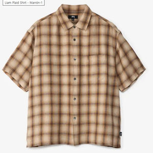 [XL]스투시 Liam Plaid Shirt Marron 이미지