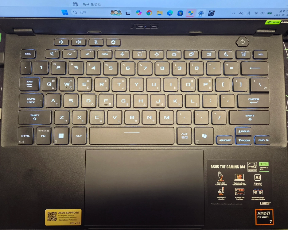 상태최상 노트북 asus tuf a14 5060 32g 512g 이미지