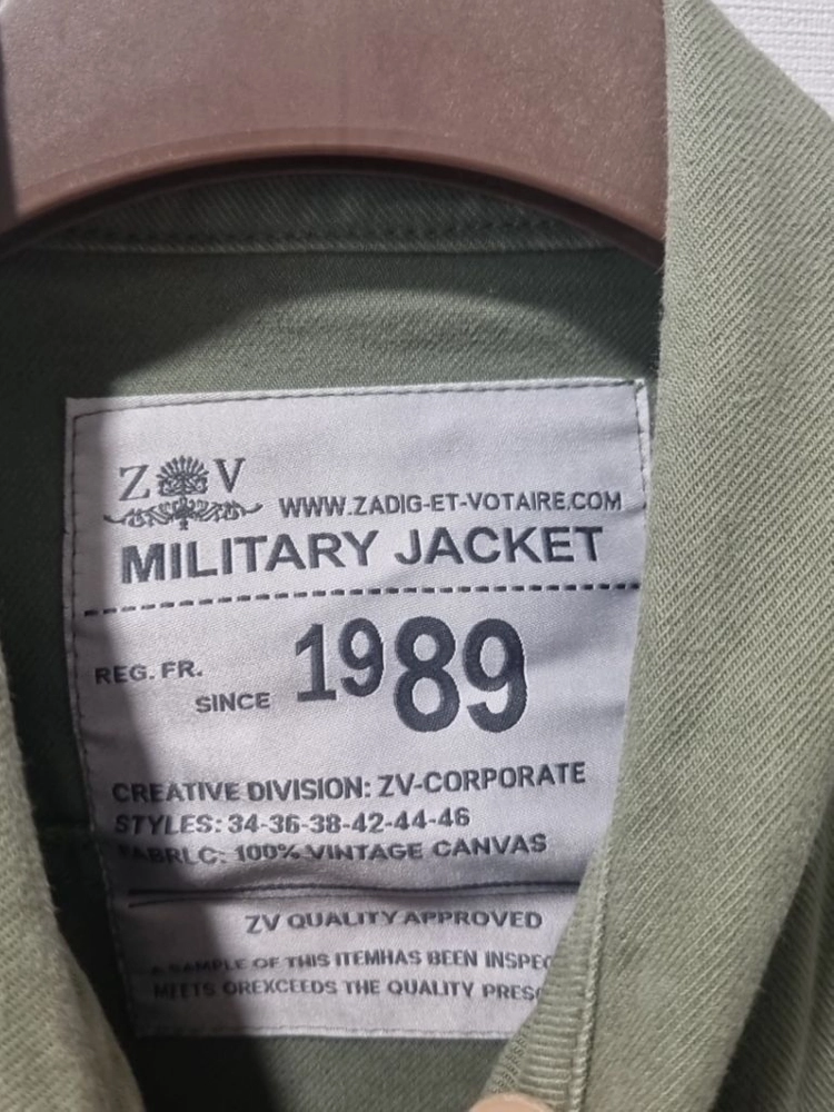 쟈딕앤볼테르 ZADIG&VOLTAIRE 밀리터리 야상 자켓 S 이미지
