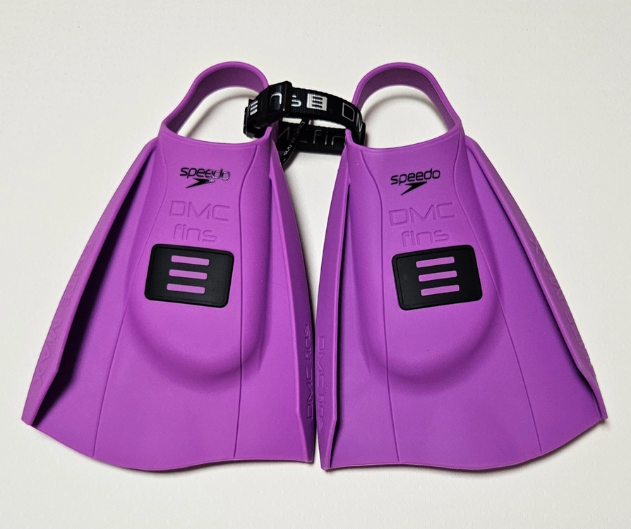 (S사이즈 교환도가능)스피도 Speedo x DMC 디엠씨 엘리트 맥스 퍼플 엘맥 숏핀 수영 훈련용 만능 오리발 이미지