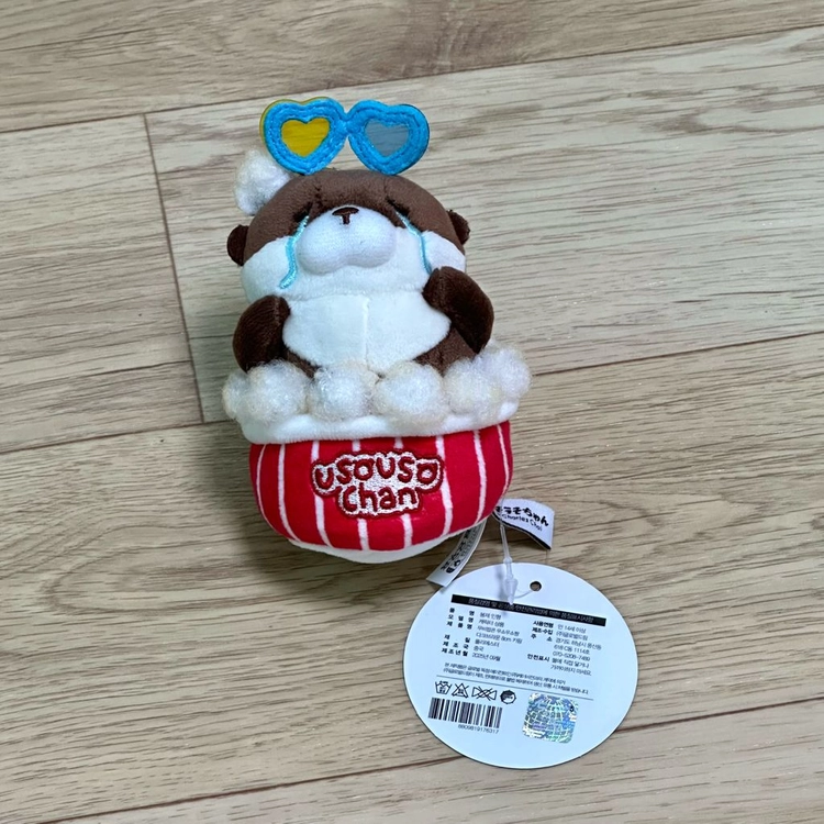 무비 팝콘 우소우소짱 수달 해달 봉제 인형 키링 이미지