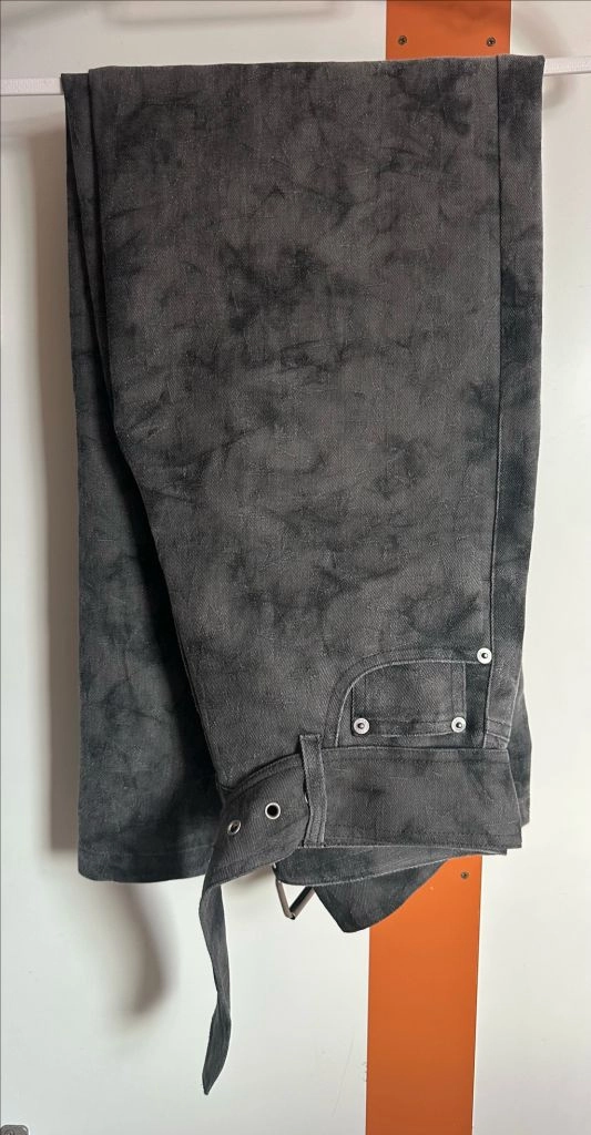 Ordes JARQUARD BELT TROUSERS - CHARCOAL 오데스 이미지