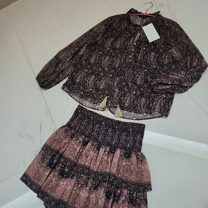 새상품 12만원짜리 zara 자라 이자벨마랑패턴 블라우스&스커트 세트 이미지