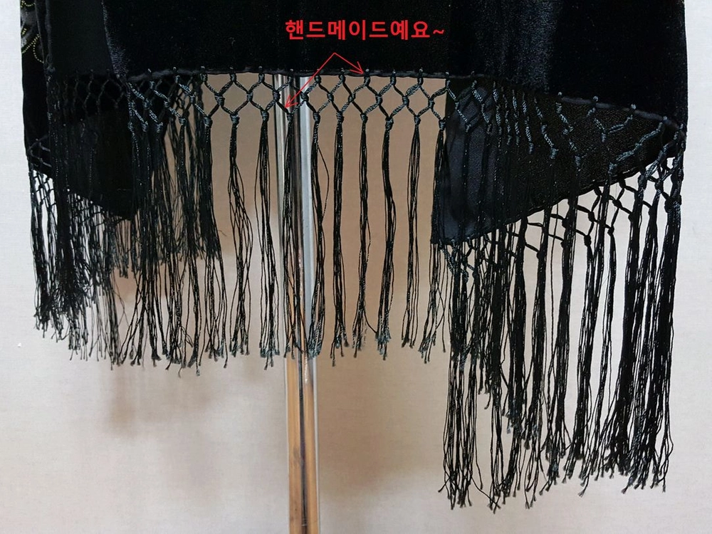 미사용)핸드메이드 고급 벨벳 여성 숄 겸용 머플러 이미지