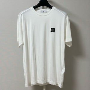 [XL] 22SS 스톤아일랜드 패치 로고 반팔 티셔츠 화이트 이미지