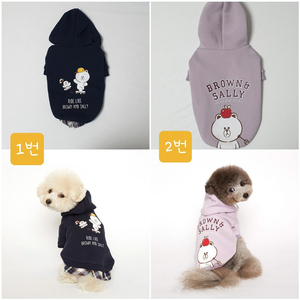 (애견 후드티/애견 의류)라인프렌즈 후드티셔츠 M 이미지