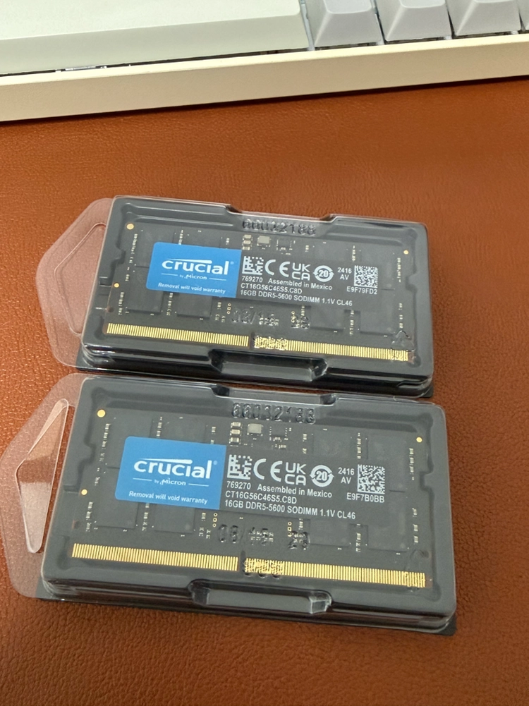 Crucial DDR5 16GB 메모리 2개 세트 이미지