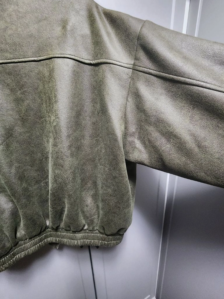 블랙모먼트 비건 스웨이드 오버핏 미니멀 스트레이트 집업 블루종 자켓 이미지