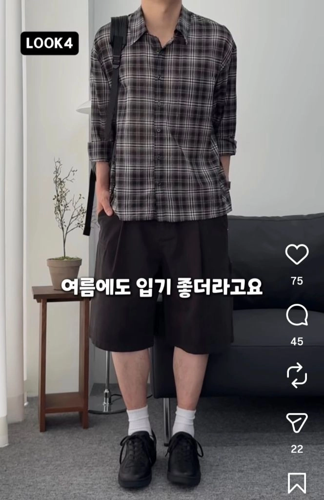드로우핏 고티에 오버사이즈드 체크 셔츠 L 이미지