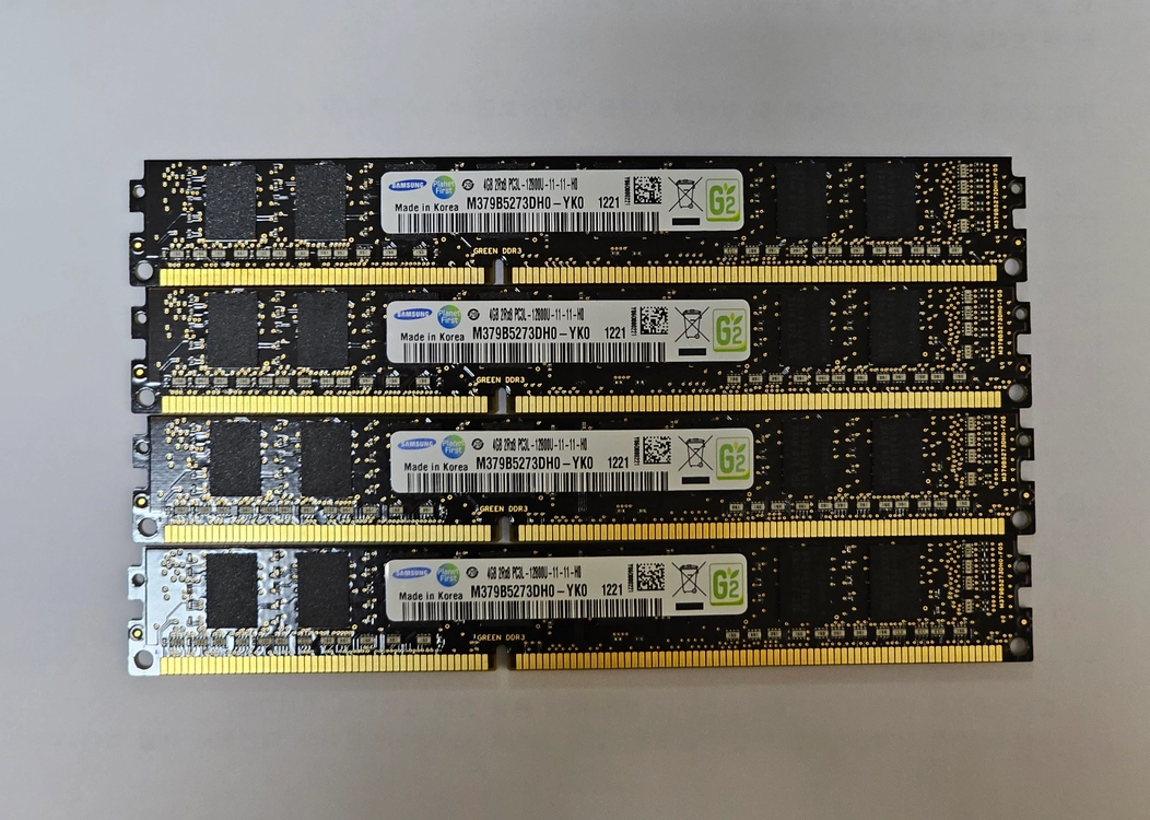 삼성 저전력 DDR3L 4GB PC3L-12800U 데스크탑 램 4개 총 16GB 이미지