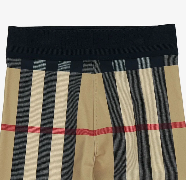 버버리 키즈 체크 쇼츠 반바지(중고) 레깅스(새상품) 4Y 104cm 2종일괄 이미지