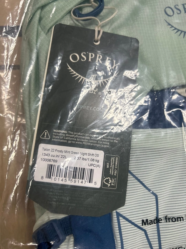 오스프리 탈론 22 프로스티 민트 그린 나이트 쉬프트 등산용 백팩 트레킹 배낭 이미지