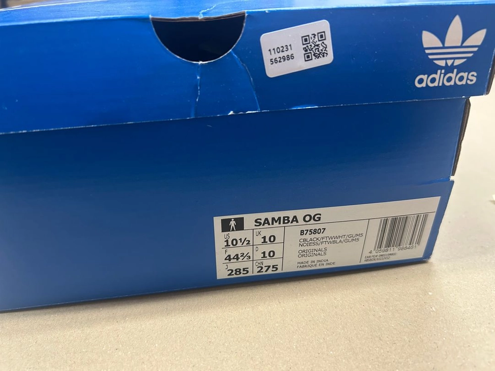 아디다스 삼바 OG B75807 블랙 화이트 285사이즈 이미지