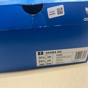 아디다스 삼바 OG B75807 블랙 화이트 285사이즈 이미지