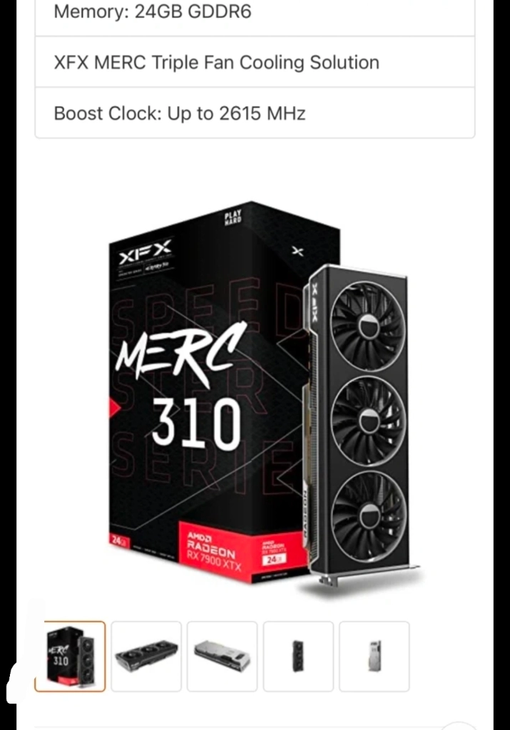 XFX 라데온 RX 7900 XTX MERC 310 24GB 이미지