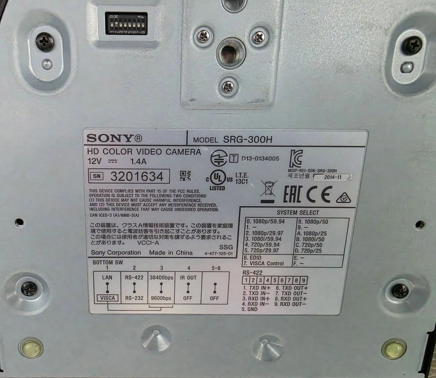 SONY HD Color Video Camera PTZ카메라 SRG-300H 이미지