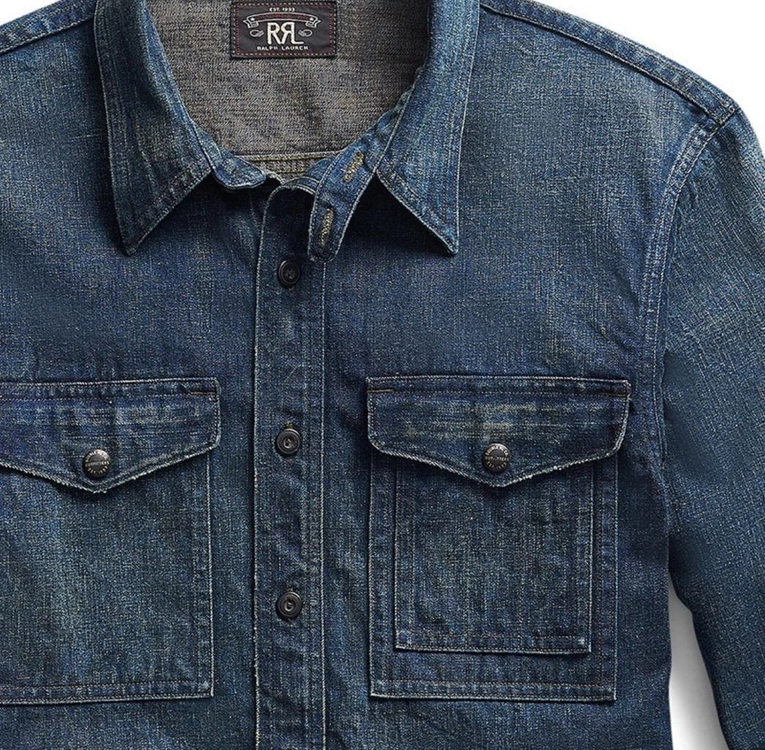 RRL 셀비지 데님 워크셔츠 Avers Wash / 538530 이미지