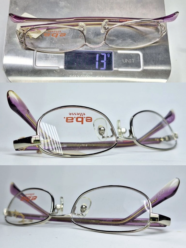 엘레쎄 ELLESE EB-6060 02 안경테 49mm 슬림 스퀘어 긱시크 일본 빈티지 데드스톡 아메카지 Y2K 이미지