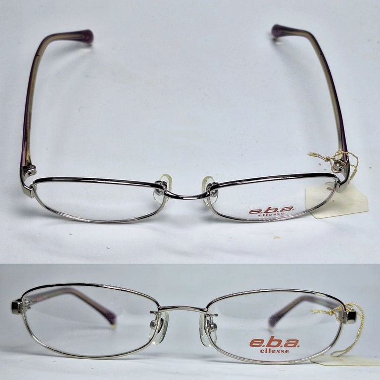 엘레쎄 ELLESE EB-6060 02 안경테 49mm 슬림 스퀘어 긱시크 일본 빈티지 데드스톡 아메카지 Y2K 이미지