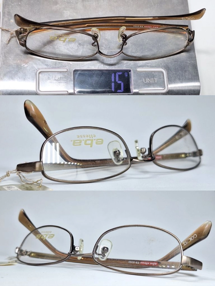 엘레쎄 ELLESE EB-6060 13 안경테 49mm 슬림 스퀘어 긱시크 일본 빈티지 데드스톡 아메카지 Y2K 이미지