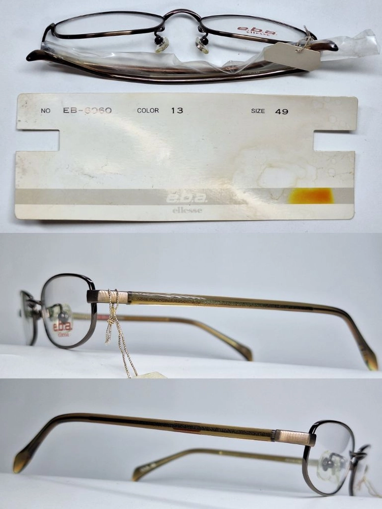 엘레쎄 ELLESE EB-6060 13 안경테 49mm 슬림 스퀘어 긱시크 일본 빈티지 데드스톡 아메카지 Y2K 이미지