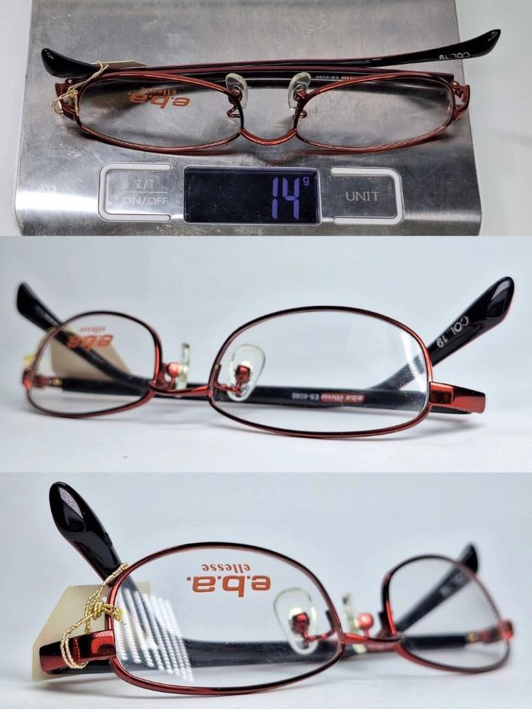 엘레쎄 ELLESE EB-6060 19 안경테 49mm 슬림 스퀘어 긱시크 일본 빈티지 데드스톡 아메카지 Y2K 이미지