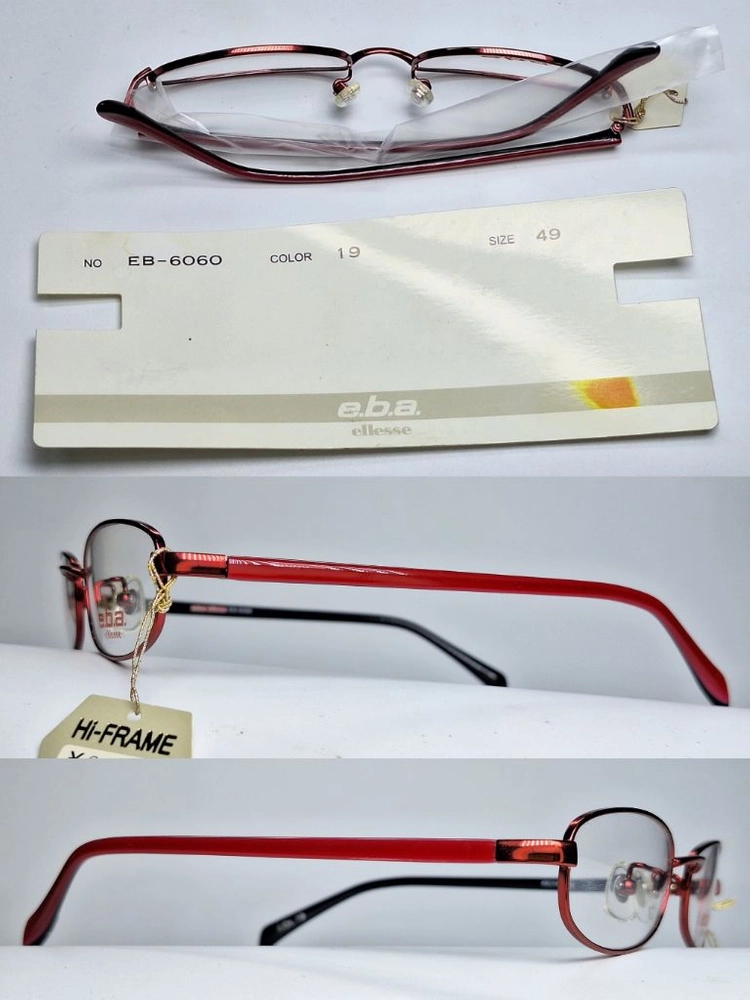 엘레쎄 ELLESE EB-6060 19 안경테 49mm 슬림 스퀘어 긱시크 일본 빈티지 데드스톡 아메카지 Y2K 이미지