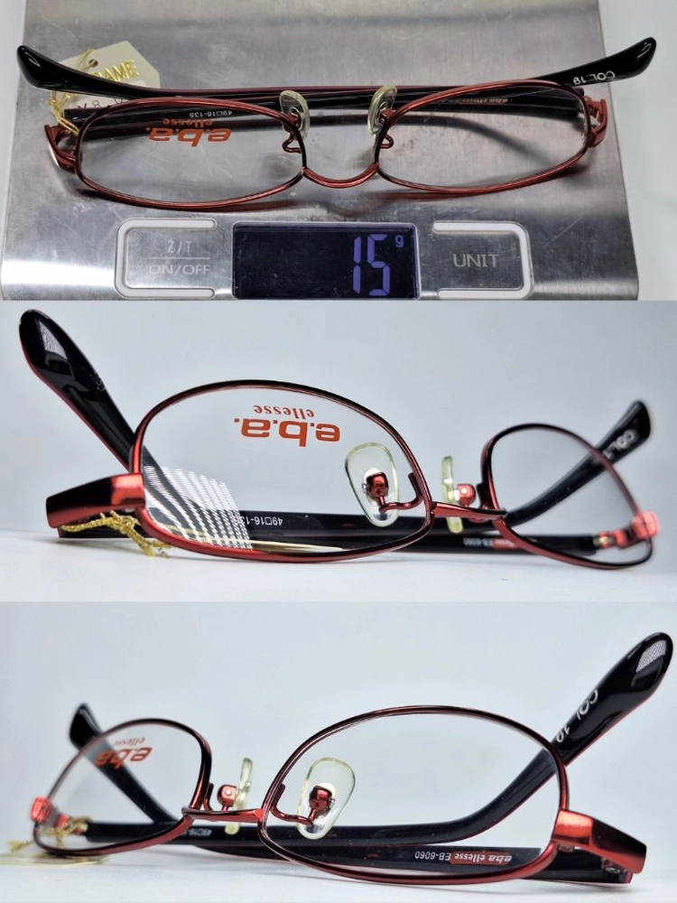 엘레쎄 ELLESE EB-6060 19 안경테 49mm 슬림 스퀘어 긱시크 일본 빈티지 데드스톡 아메카지 Y2K 이미지