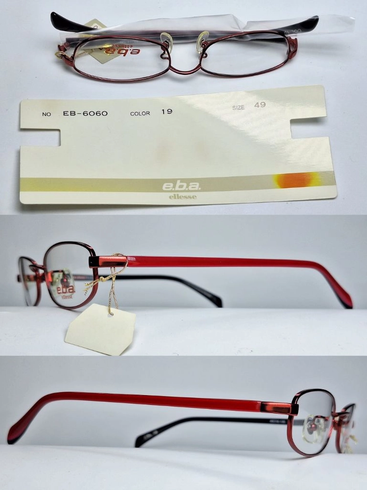 엘레쎄 ELLESE EB-6060 19 안경테 49mm 슬림 스퀘어 긱시크 일본 빈티지 데드스톡 아메카지 Y2K 이미지